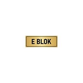 Özarslan Dizayn Departman Kapı İsimliği E Blok 10x20 cm Altın Renk Metal Yönlendirme Levhası