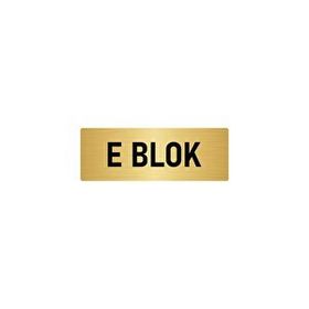 Özarslan Dizayn Departman Kapı İsimliği E Blok 10x20 cm Altın Renk Metal Yönlendirme Levhası