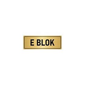 Özarslan Dizayn Departman Kapı İsimliği E Blok 10x20 cm Altın Renk Metal Yönlendirme Levhası