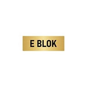 Özarslan Dizayn Departman Kapı İsimliği E Blok 5x20 cm Altın Renk Metal Yönlendirme Levhası