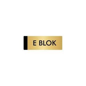 Özarslan Dizayn Departman Kapı İsimliği E Blok 5x20 cm Altın Renk Metal Yönlendirme Levhası