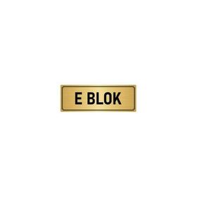 Özarslan Dizayn Departman Kapı İsimliği E Blok 7x20 cm Altın Renk Metal Yönlendirme Levhası