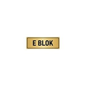 Özarslan Dizayn Departman Kapı İsimliği E Blok 7x20 cm Altın Renk Metal Yönlendirme Levhası