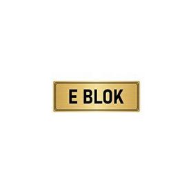 Özarslan Dizayn Departman Kapı İsimliği E Blok 7x20 cm Altın Renk Metal Yönlendirme Levhası