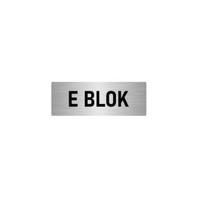 Özarslan Dizayn Departman Kapı İsimliği E Blok 7x20 cm Gümüş Renk Metal Yönlendirme Levhası