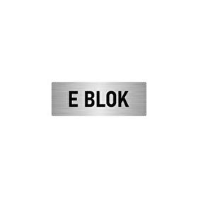 Özarslan Dizayn Departman Kapı İsimliği E Blok 7x20 cm Gümüş Renk Metal Yönlendirme Levhası