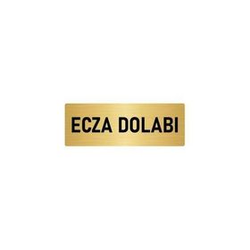 Özarslan Dizayn Departman Kapı İsimliği Ecza Dolabı 10x20 cm Altın Renk Metal Yönlendirme Levhası