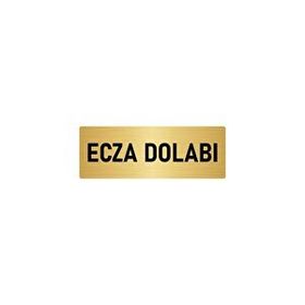 Özarslan Dizayn Departman Kapı İsimliği Ecza Dolabı 10x20 cm Altın Renk Metal Yönlendirme Levhası