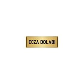 Özarslan Dizayn Departman Kapı İsimliği Ecza Dolabı 5x20 cm Altın Renk Metal Yönlendirme Levhası