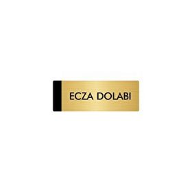 Özarslan Dizayn Departman Kapı İsimliği Ecza Dolabı 5x20 cm Altın Renk Metal Yönlendirme Levhası