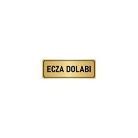 Özarslan Dizayn Departman Kapı İsimliği Ecza Dolabı 7x20 cm Altın Renk Metal Yönlendirme Levhası