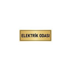 Özarslan Dizayn Departman Kapı İsimliği Elektrik Odası 10x20 cm Altın Renk Metal Yönlendirme Levhası