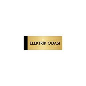 Özarslan Dizayn Departman Kapı İsimliği Elektrik Odası 10x20 cm Altın Renk Metal Yönlendirme Levhası