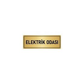 Özarslan Dizayn Departman Kapı İsimliği Elektrik Odası 10x20 cm Altın Renk Metal Yönlendirme Levhası
