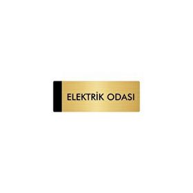 Özarslan Dizayn Departman Kapı İsimliği Elektrik Odası 5x20 cm Altın Renk Metal Yönlendirme Levhası