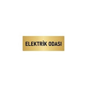 Özarslan Dizayn Departman Kapı İsimliği Elektrik Odası 5x20 cm Altın Renk Metal Yönlendirme Levhası