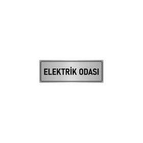 Özarslan Dizayn Departman Kapı İsimliği Elektrik Odası 5x20 cm Gümüş Renk Metal Yönlendirme Levhası