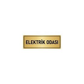 Özarslan Dizayn Departman Kapı İsimliği Elektrik Odası 7x20 cm Altın Renk Metal Yönlendirme Levhası