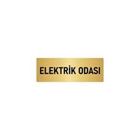 Özarslan Dizayn Departman Kapı İsimliği Elektrik Odası 7x20 cm Altın Renk Metal Yönlendirme Levhası