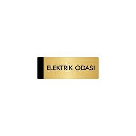 Özarslan Dizayn Departman Kapı İsimliği Elektrik Odası 7x20 cm Altın Renk Metal Yönlendirme Levhası