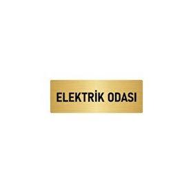 Özarslan Dizayn Departman Kapı İsimliği Elektrik Odası 7x20 cm Altın Renk Metal Yönlendirme Levhası