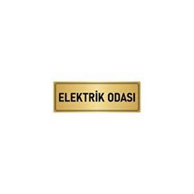Özarslan Dizayn Departman Kapı İsimliği Elektrik Odası 7x20 cm Altın Renk Metal Yönlendirme Levhası