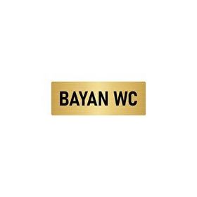 Özarslan Dizayn Departman Kapı İsimliği Engelli Wc 10x20 cm Altın Renk Metal Yönlendirme Levhası