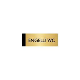 Özarslan Dizayn Departman Kapı İsimliği Engelli Wc 10x20 cm Altın Renk Metal Yönlendirme Levhası