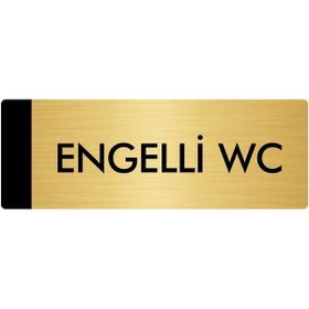 Özarslan Dizayn Departman Kapı İsimliği Engelli Wc 10x20 cm Altın Renk Metal Yönlendirme Levhası