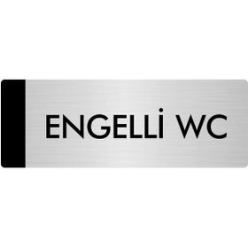 Özarslan Dizayn Departman Kapı İsimliği Engelli Wc 10x20 cm Gümüş Renk Metal Yönlendirme Levhası