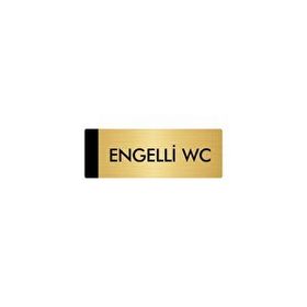Özarslan Dizayn Departman Kapı İsimliği Engelli Wc 7x20 cm Altın Renk Metal Yönlendirme Levhası