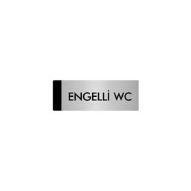 Özarslan Dizayn Departman Kapı İsimliği Engelli Wc 7x20 cm Gümüş Renk Metal Yönlendirme Levhası