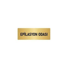 Özarslan Dizayn Departman Kapı İsimliği Epilasyon Odası 10x20 cm Altın Renk Metal Yönlendirme Levhası