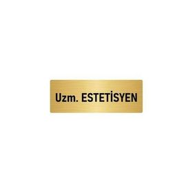 Özarslan Dizayn Departman Kapı İsimliği Estetisyen 5x20 cm Altın Renk Metal Yönlendirme Levhası