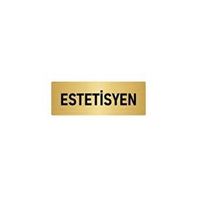 Özarslan Dizayn Departman Kapı İsimliği Estetisyen 5x20 cm Altın Renk Metal Yönlendirme Levhası