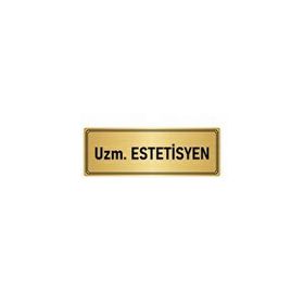 Özarslan Dizayn Departman Kapı İsimliği Estetisyen 5x20 cm Altın Renk Metal Yönlendirme Levhası