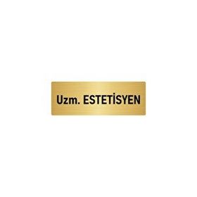 Özarslan Dizayn Departman Kapı İsimliği Estetisyen 5x20 cm Altın Renk Metal Yönlendirme Levhası