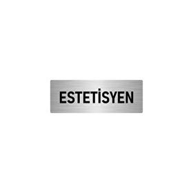Özarslan Dizayn Departman Kapı İsimliği Estetisyen 5x20 cm Gümüş Renk Metal Yönlendirme Levhası