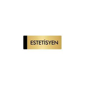 Özarslan Dizayn Departman Kapı İsimliği Estetisyen 7x20 cm Altın Renk Metal Yönlendirme Levhası