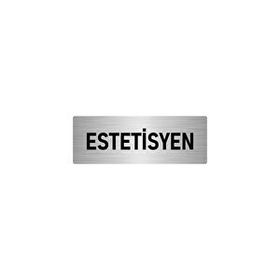 Özarslan Dizayn Departman Kapı İsimliği Estetisyen 7x20 cm Gümüş Renk Metal Yönlendirme Levhası