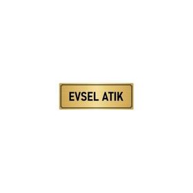 Özarslan Dizayn Departman Kapı İsimliği Evsel Atık 10x20 cm Altın Renk Metal Yönlendirme Levhası