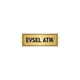 Özarslan Dizayn Departman Kapı İsimliği Evsel Atık 10x20 cm Altın Renk Metal Yönlendirme Levhası