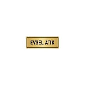 Özarslan Dizayn Departman Kapı İsimliği Evsel Atık 10x20 cm Altın Renk Metal Yönlendirme Levhası