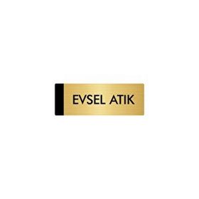 Özarslan Dizayn Departman Kapı İsimliği Evsel Atık 10x20 cm Altın Renk Metal Yönlendirme Levhası