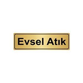 Özarslan Dizayn Departman Kapı İsimliği Evsel Atık 10x20 cm Gümüş Renk Metal Yönlendirme Levhası