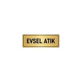 Özarslan Dizayn Departman Kapı İsimliği Evsel Atık 5x20 cm Altın Renk Metal Yönlendirme Levhası