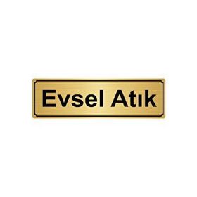 Özarslan Dizayn Departman Kapı İsimliği Evsel Atık 5x20 cm Altın Renk Metal Yönlendirme Levhası