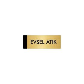 Özarslan Dizayn Departman Kapı İsimliği Evsel Atık 5x20 cm Altın Renk Metal Yönlendirme Levhası
