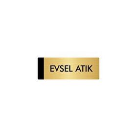 Özarslan Dizayn Departman Kapı İsimliği Evsel Atık 7x20 cm Altın Renk Metal Yönlendirme Levhası