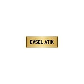 Özarslan Dizayn Departman Kapı İsimliği Evsel Atık 7x20 cm Altın Renk Metal Yönlendirme Levhası